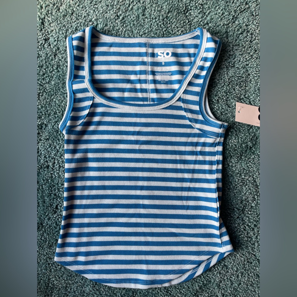 Blue & White Striped S Tank Top NWT